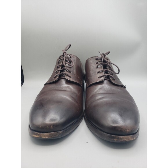 WOLF & SHEPHERD Dark Brown Leather Plain Toe Blucher Oxford Dress Mens Size 11 main image 15